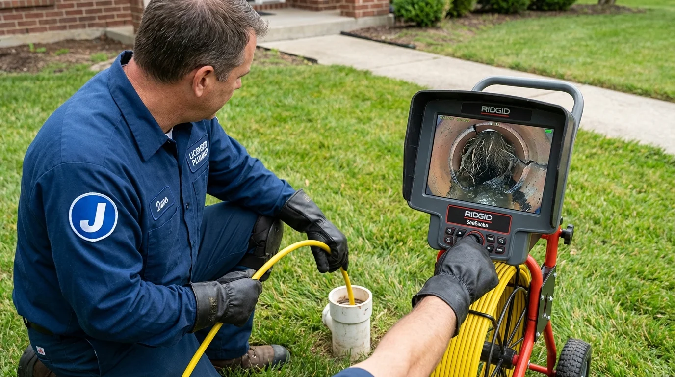 Sewer camera inspection being performed by Johns Plumbing LLC in Neosho